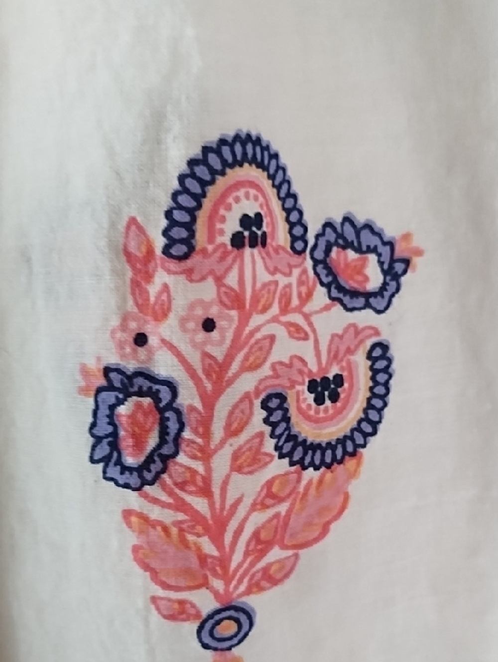 THML White Floral Print Flutter Sleeve Top with Pink and Navy Accents - Picture 3 of 5